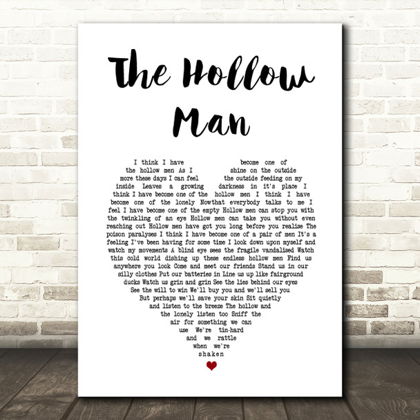 Marillion The Hollow Man White Heart Song Lyric Music Art Print