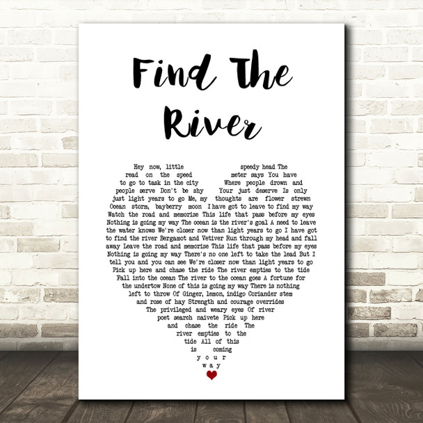 R.E.M. Find The River White Heart Song Lyric Music Art Print