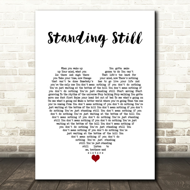 Ringo Starr Standing Still White Heart Song Lyric Music Art Print