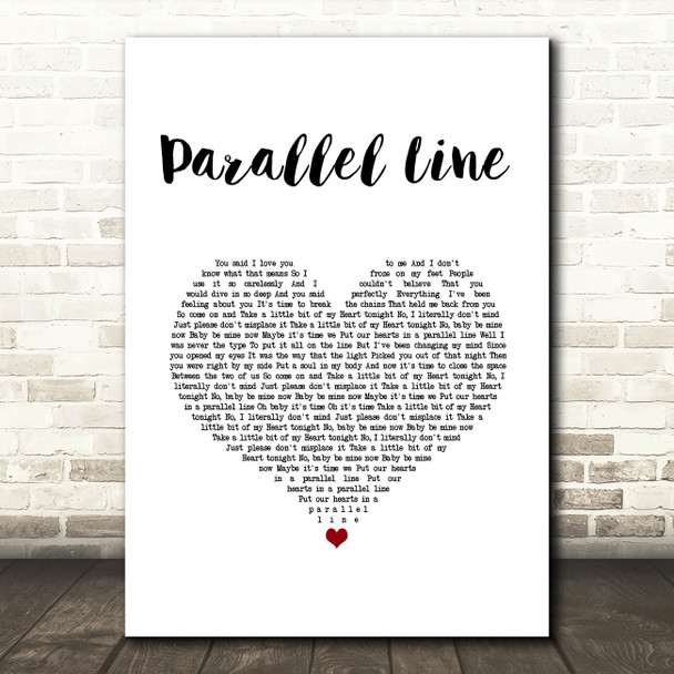 Keith Urban Parallel Line White Heart Song Lyric Music Art Print