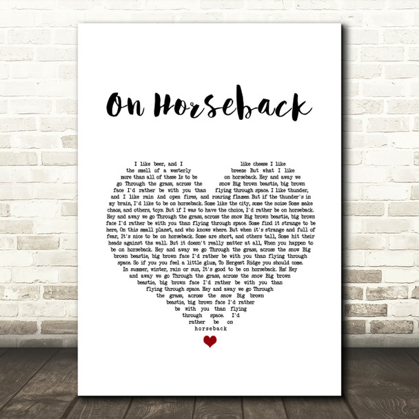 Mike Oldfield On Horseback White Heart Song Lyric Music Art Print