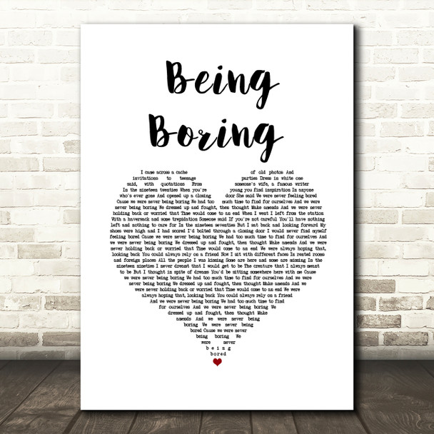 Pet Shop Boys Being Boring White Heart Song Lyric Music Art Print