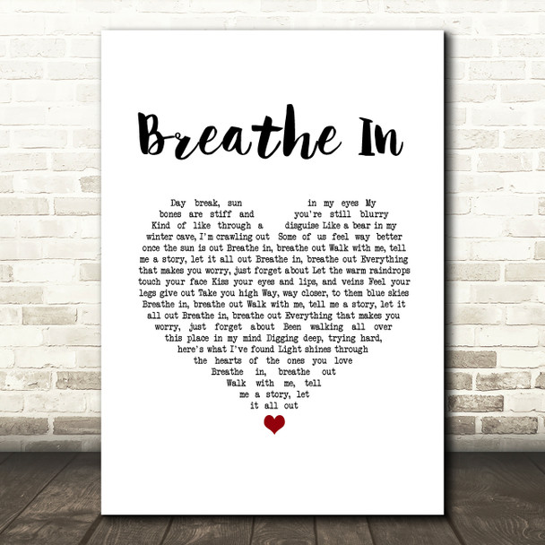 Daddy Was A Milkman Breathe In White Heart Song Lyric Music Art Print