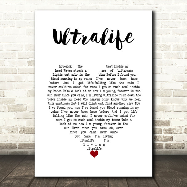 Oh Wonder Ultralife White Heart Song Lyric Music Art Print