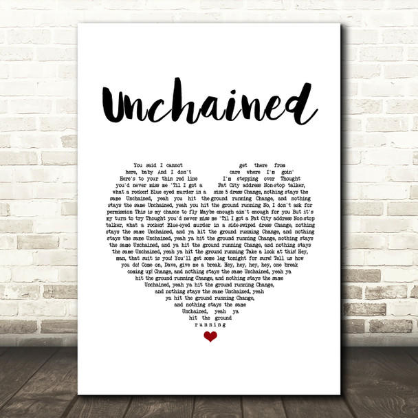 Van Halen Unchained White Heart Song Lyric Music Art Print