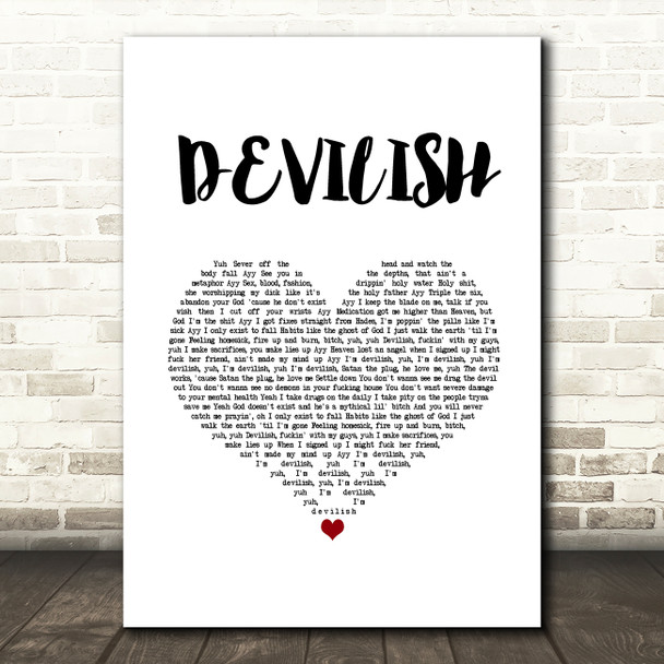 Chase Atlantic DEVILISH White Heart Song Lyric Music Art Print