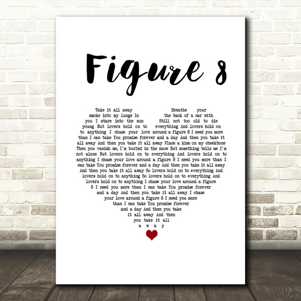 Ellie Goulding Figure 8 White Heart Song Lyric Music Art Print
