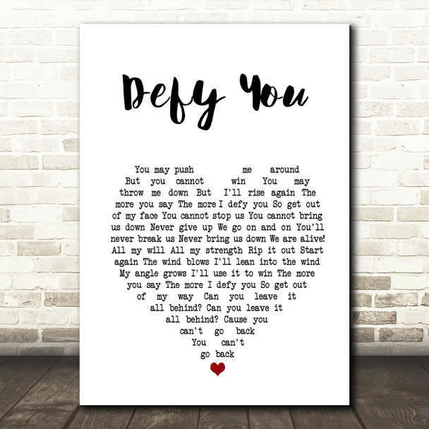 The Offspring Defy You White Heart Song Lyric Music Art Print