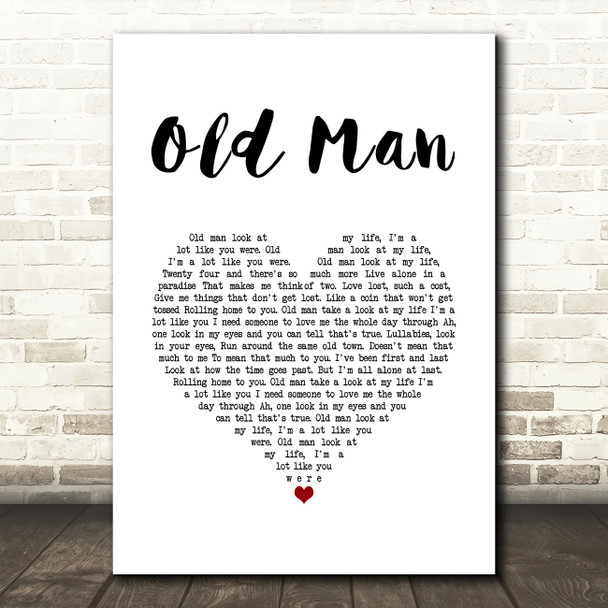 Neil Young Old Man White Heart Song Lyric Music Art Print Neil Young Old Man White Heart Song Lyric Music Art Print