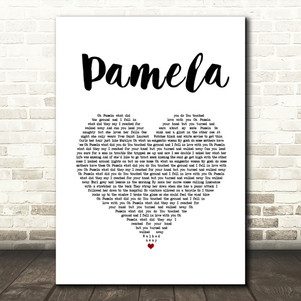 The Kooks Pamela White Heart Song Lyric Music Art Print