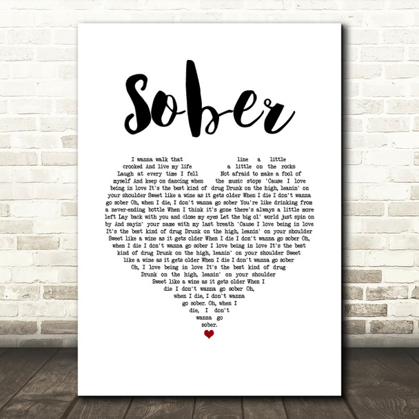 Little Big Town Sober White Heart Song Lyric Music Art Print