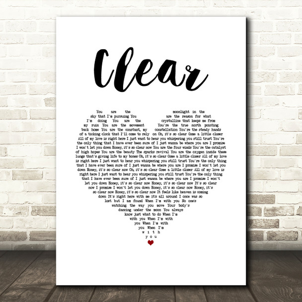 NEEDTOBREATHE Clear White Heart Song Lyric Music Art Print