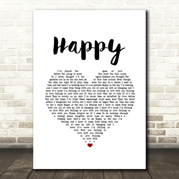 The Carpenters Happy White Heart Song Lyric Music Art Print