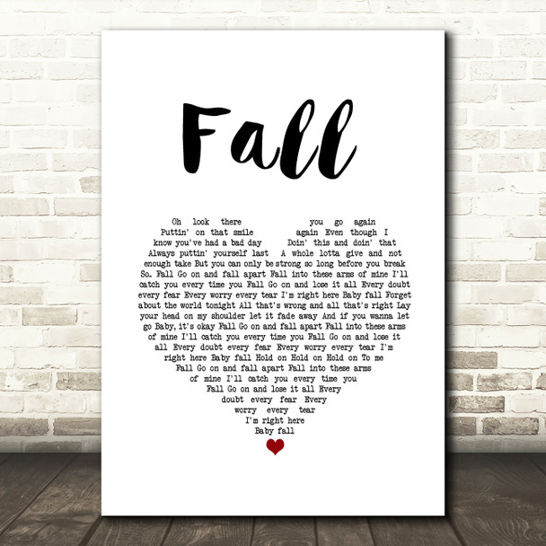 Clay Walker Fall White Heart Song Lyric Music Art Print