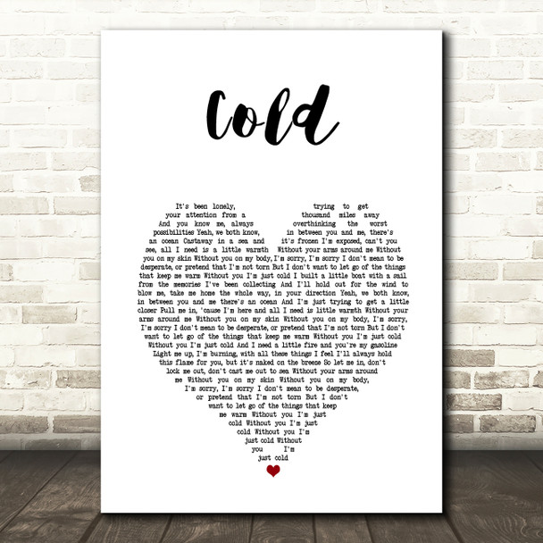 James Blunt Cold White Heart Song Lyric Music Art Print