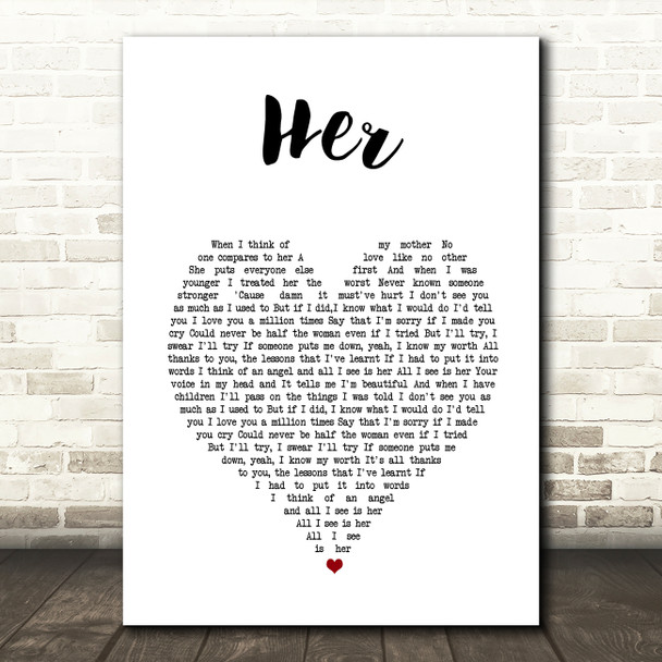 Anne-Marie Her White Heart Song Lyric Music Art Print