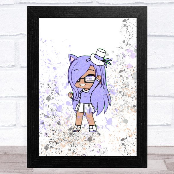 Gatcha Life Lilac Fancy Splatter Art Children's Kids Wall Art Print