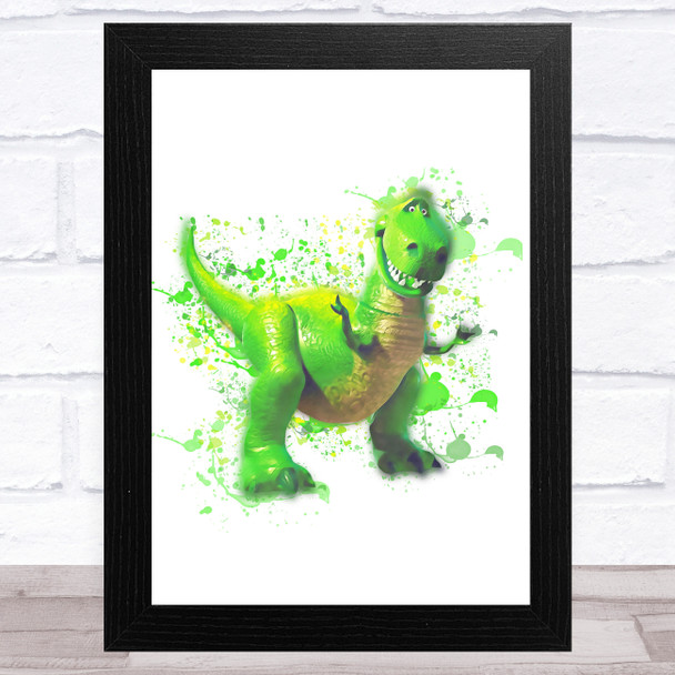 Dinosaur Rex Toy Story Splatter Art Children's Kids Wall Art Print