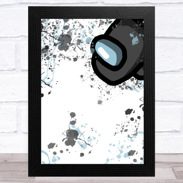 Among Us Black Splatter Art Children's Kids Wall Art Print