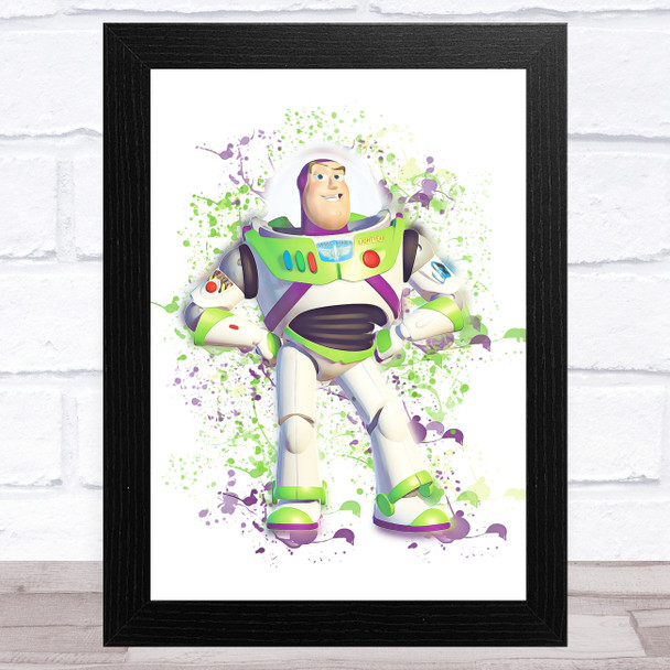 Buzz Toy Story Splatter Art Children's Kids Wall Art Print