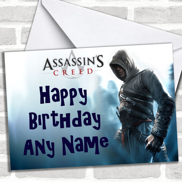 Assassins Creed Blue Personalized Birthday Card