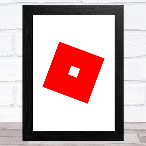 Roblox Red O Children's Kids Wall Art Print