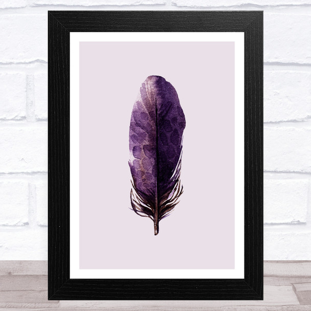 Dusky Lilac Taupe Feather Collection Design 2 Home Wall Art Print