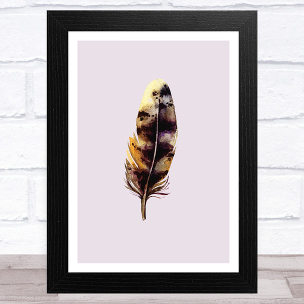 Dusky Lilac Taupe Feather Collection Design 6 Home Wall Art Print