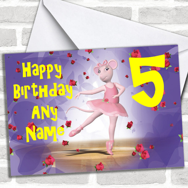 Angelina Ballerina Personalized Birthday Card