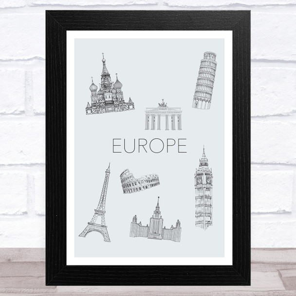 Famous Places Of Europe Home Wall Art Print