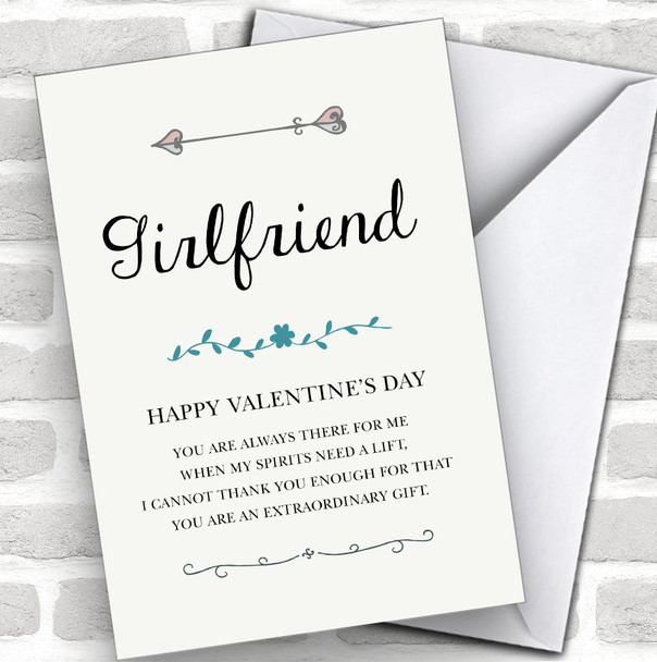 Girlfriend You Are Always There For Me Romantic Poem Valentine's Day Card