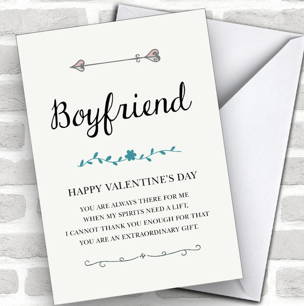 Boyfriend You Are Always There For Me Romantic Poem Valentine's Day Card