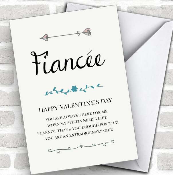 Fiancée You Are Always There For Me Romantic Poem Valentine's Day Card