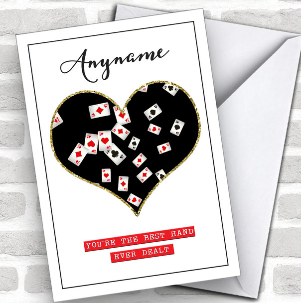 You're The Best Hand Poker Personalized Valentine's Day Card