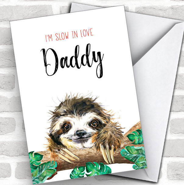 Cute Sloth Daddy Personalized Valentine's Day Card