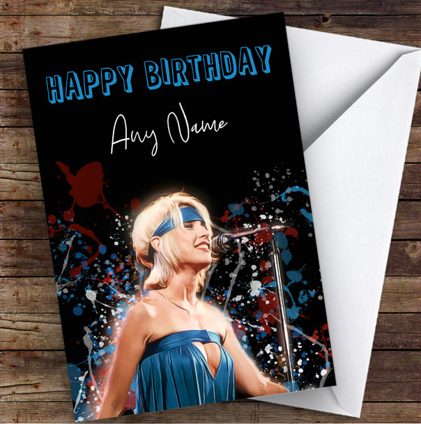 Deborah Harry Splatter Art Celebrity Personalized Birthday Card