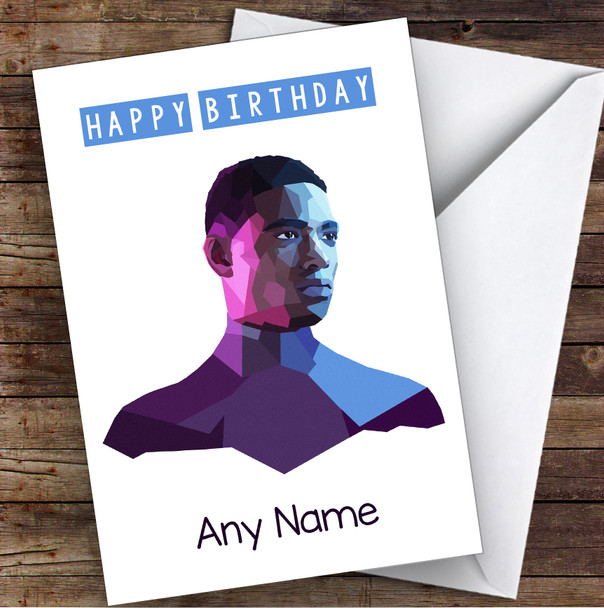 Miles Morales Polygon Celebrity Personalized Birthday Card