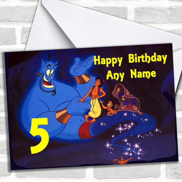 Aladdin Genie Personalized Birthday Card