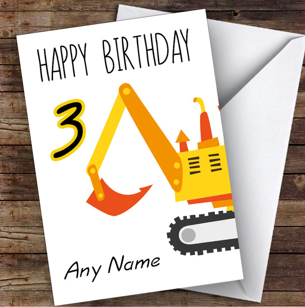 Construction Truck Scoop Children's Kids Personalized Birthday Card