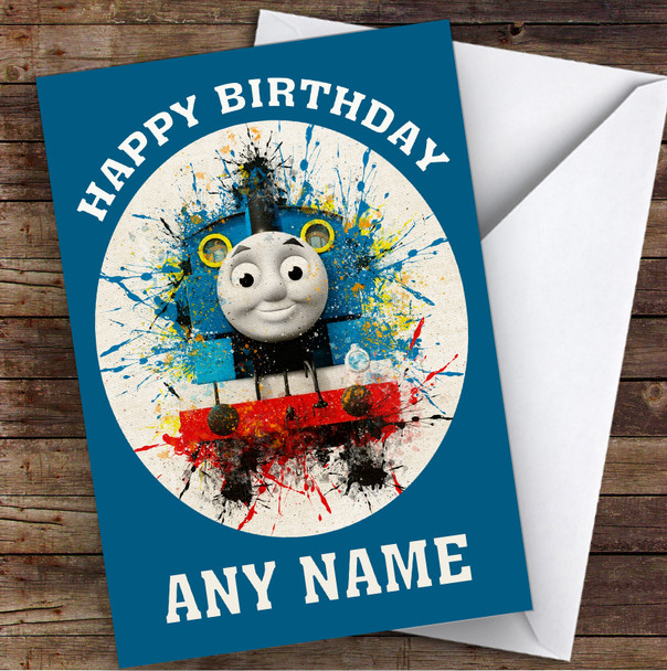 Vintage Thomas The Tank Engine Splatter Children's Kids Birthday Card