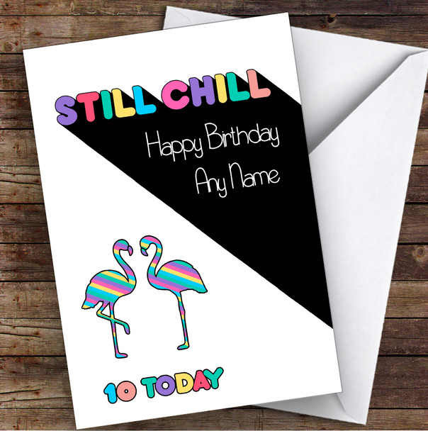 Flamingo You Tuber Still Chill Multi color Children's Kids Birthday Card