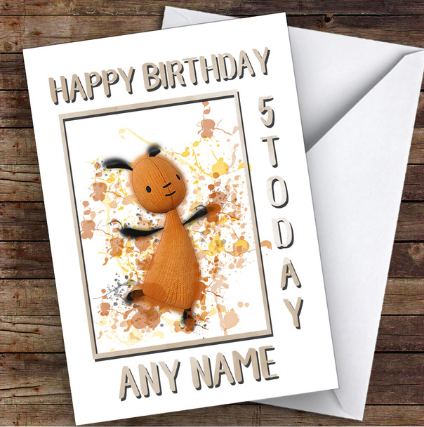Bing Bunny Flop Splatter Art Children's Kids Personalized Birthday Card