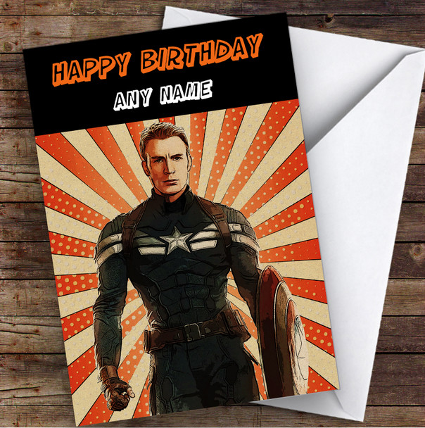 Captain America Chris Evans Children's Kids Personalized Birthday Card