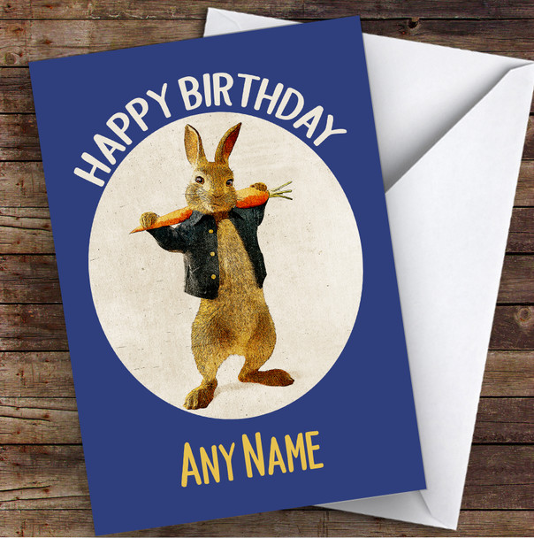 Peter Rabbit Vintage Carrot Children's Kids Personalized Birthday Card