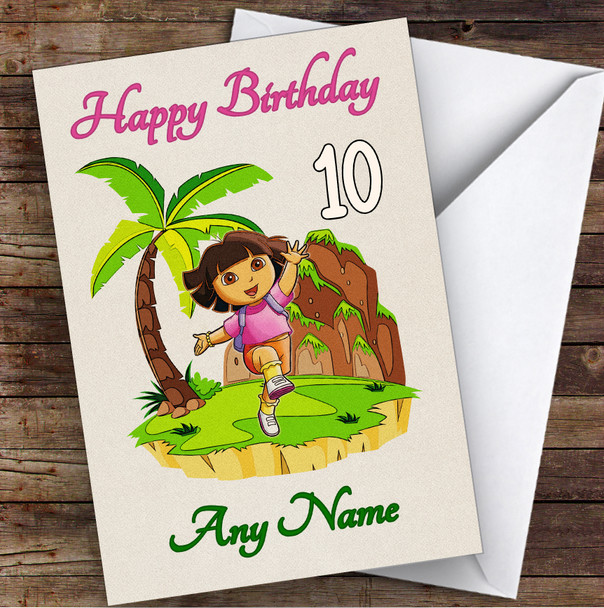 Dora The Explorer Vintage Children's Kids Personalized Birthday Card
