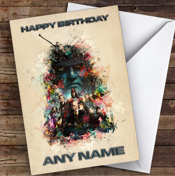 X-Men Characters Vintage Children's Kids Personalized Birthday Card