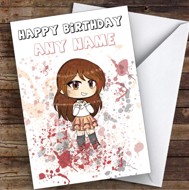 Gatcha Life Eazy Peachy Children's Kids Personalized Birthday Card