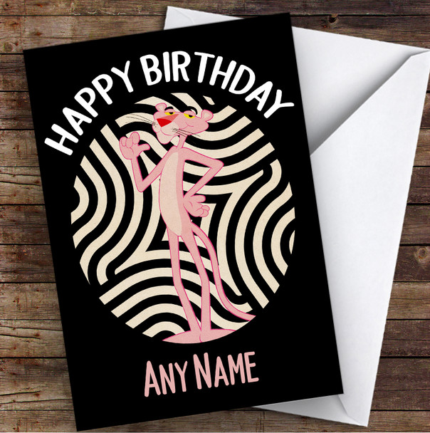 The Pink Panther Retro Children's Kids Personalized Birthday Card