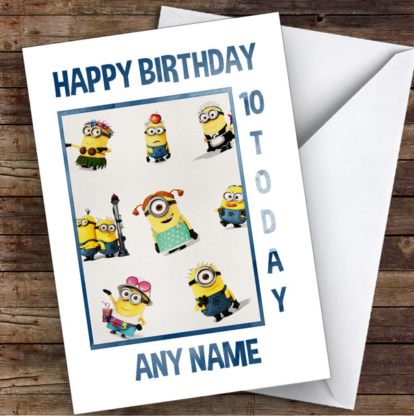 Minions Multi Children's Kids Personalized Birthday Card