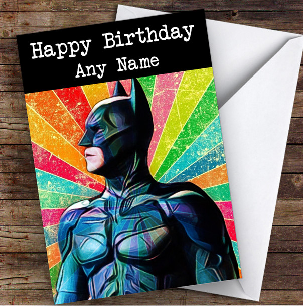 Batman Retro Children's Kids Personalized Birthday Card